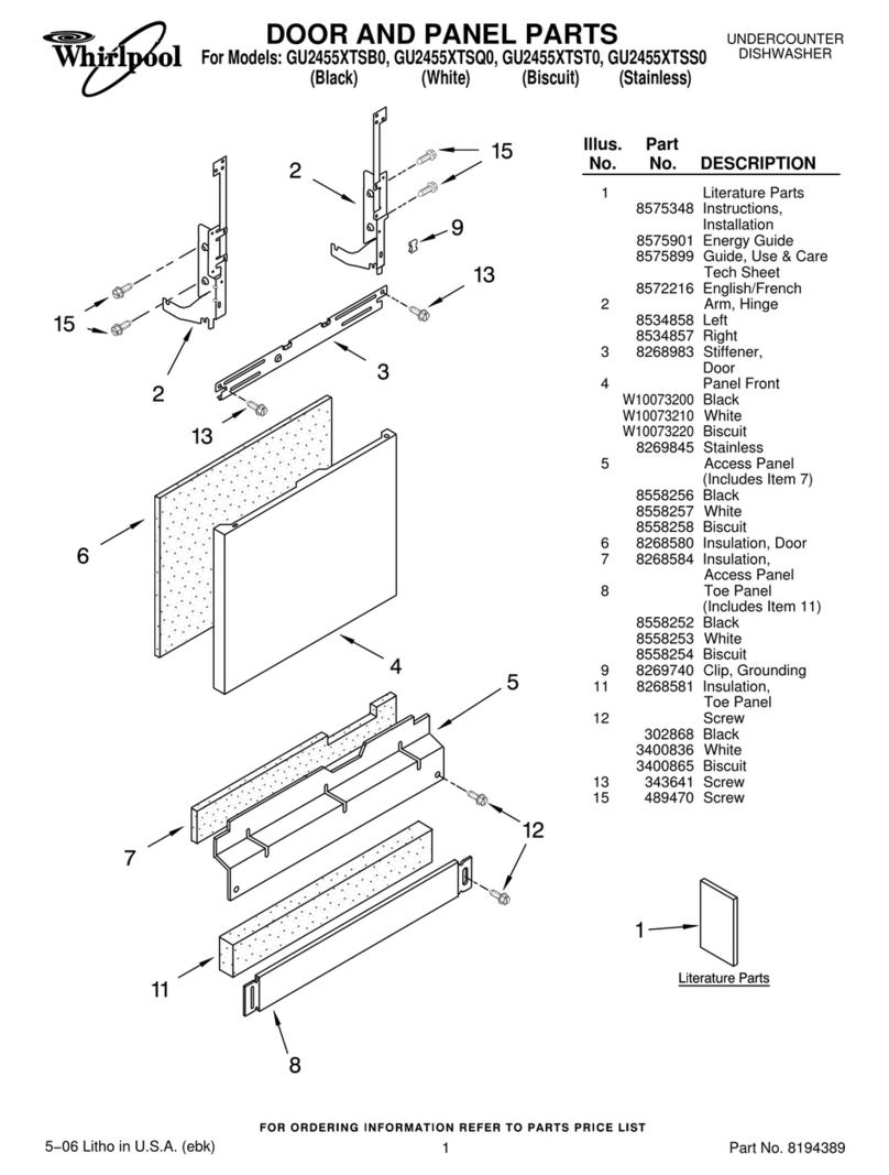 Whirlpool GU2455XTSB0 parts list