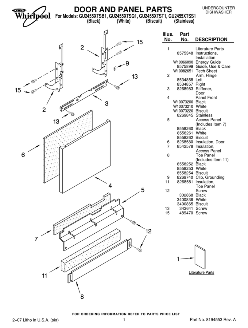 Whirlpool GU2455XTSB1 parts list