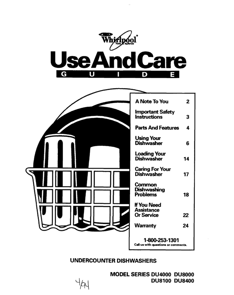 Whirlpool DU4000 Series Use and care guide
