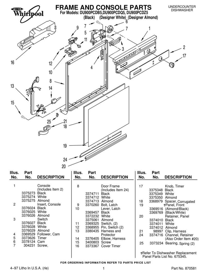 Whirlpool DU900PCDB5 parts list