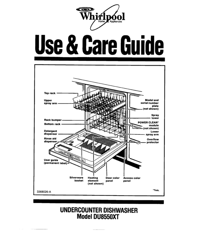 Whirlpool DU8550XT Use and care guide
