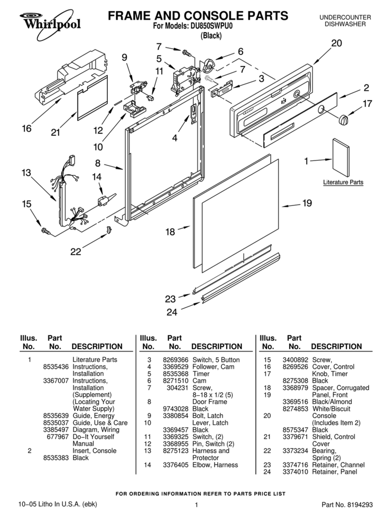 Whirlpool DU850SWPU0 User manual