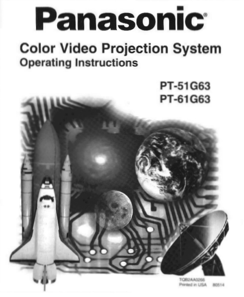 Panasonic PT51G63 - 51" PROJECTION TV operating instructions