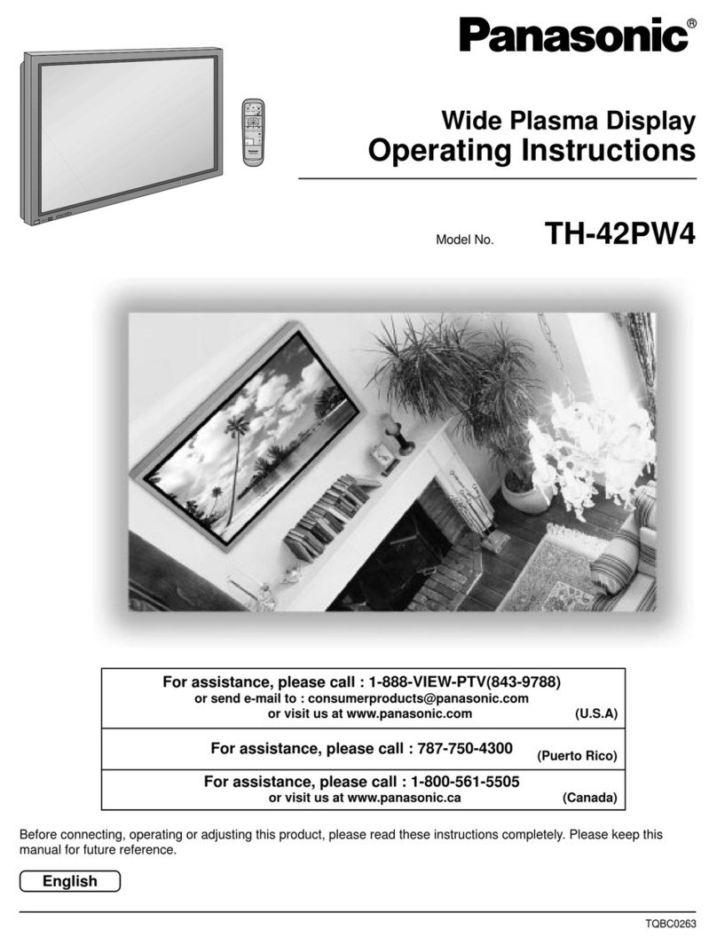 Panasonic PT42PD3P - PLASMA DISPLAY operating instructions