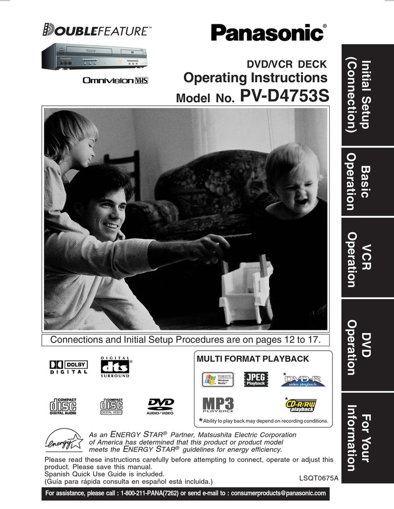 Panasonic PVD4753S - DVD/VCR DECK operating instructions