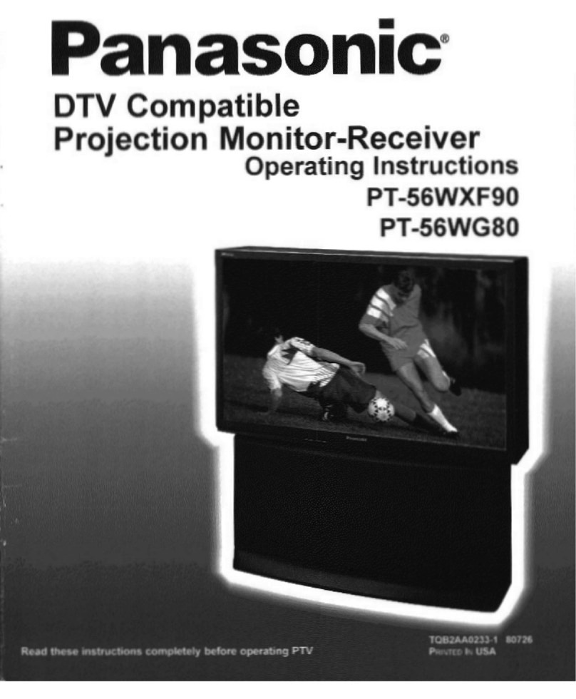 Panasonic PT56WXF90 - DIGITAL PTV MONITOR User manual