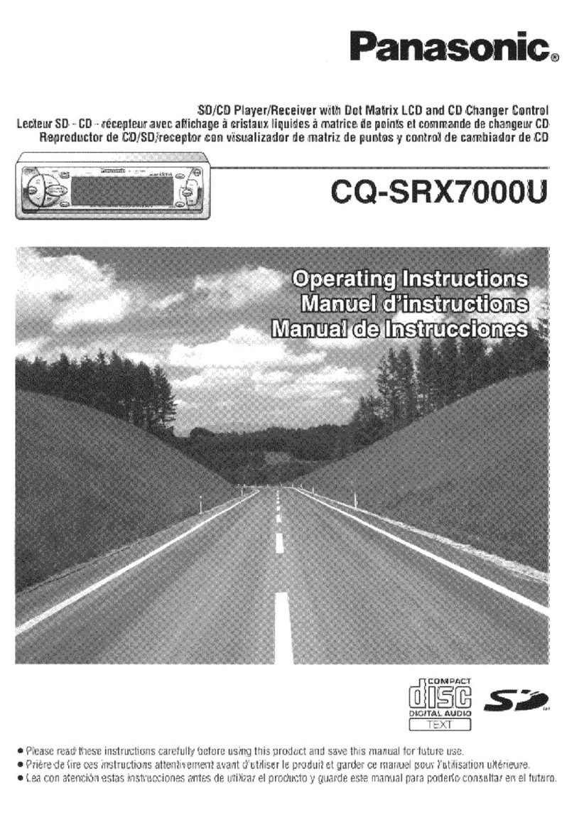 Panasonic CQSRX7000U - SD CAR AUDIO User manual Panasonic CQSRX7000U - SD CAR AUDIO User manual