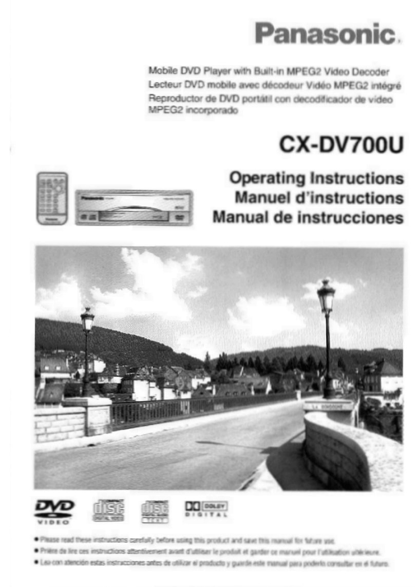 Panasonic CXDV700U - CAR DVD PLAYER operating instructions