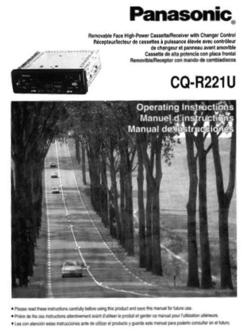 Panasonic CQR221U - AUTO RADIO/CASSETTE User manual