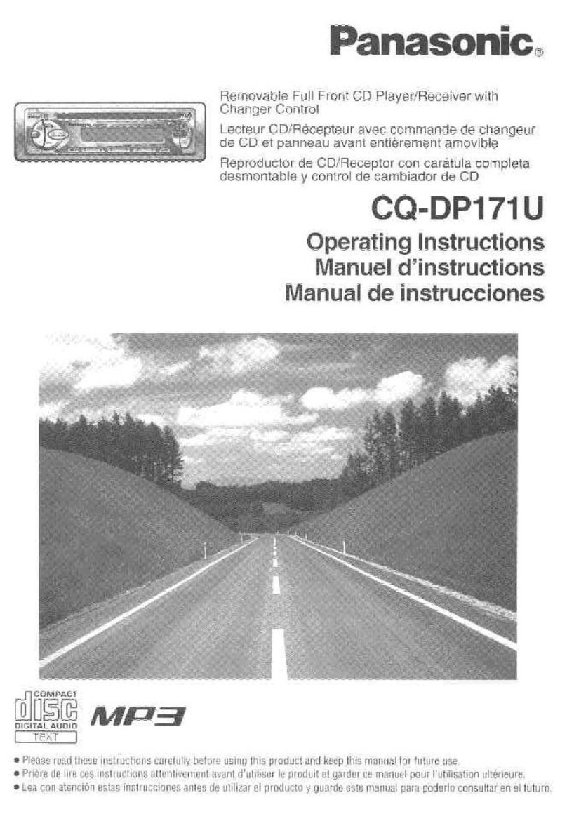 Panasonic CQDP171U - AUTO RADIO/CD DECK operating instructions