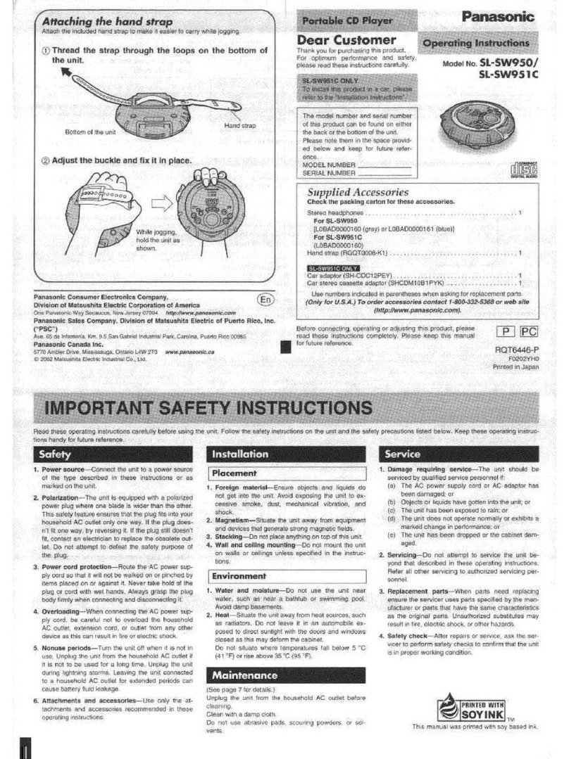 Panasonic SL-SW950K User manual