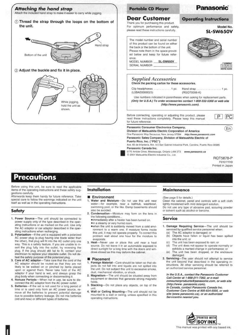 Panasonic SL-SW650V User manual