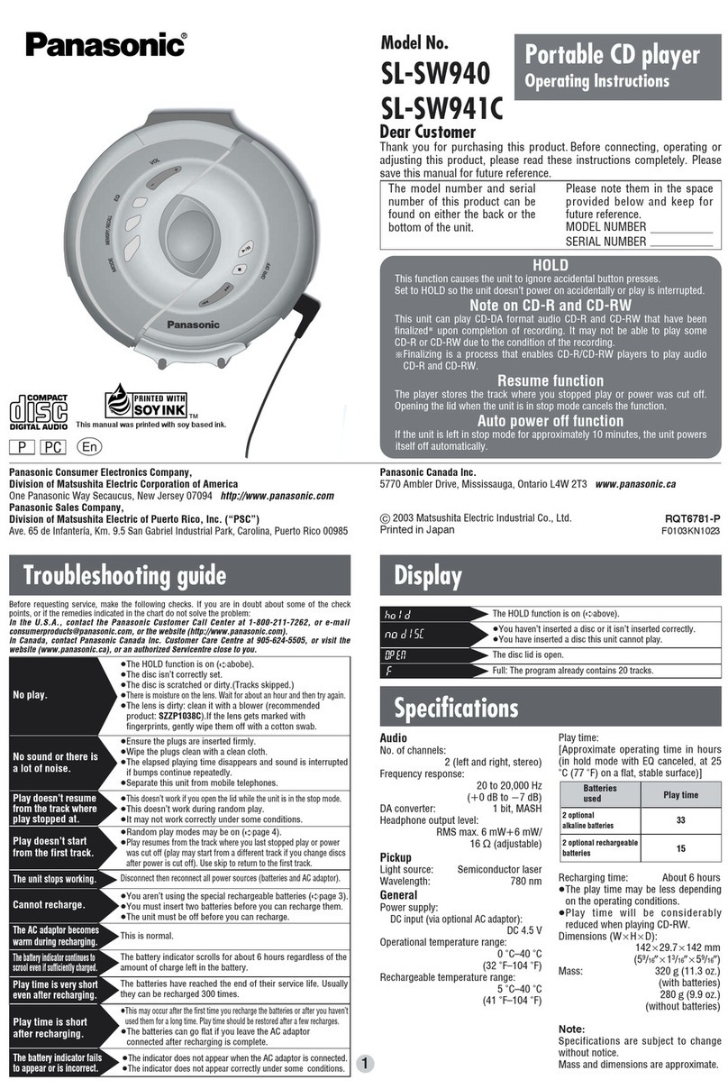 Panasonic SL-SW940S operating instructions
