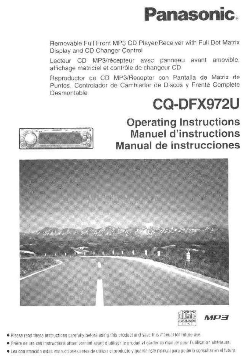 Panasonic CQDFX972U - AUTO RADIO/CD DECK operating instructions