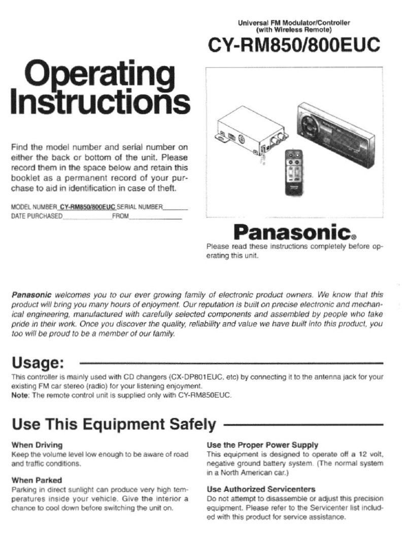 Panasonic CY-RM850 User manual