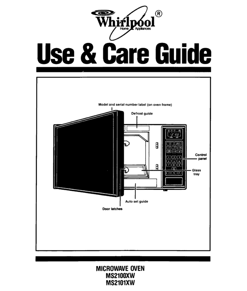 Whirlpool MS2100XW Use and care guide