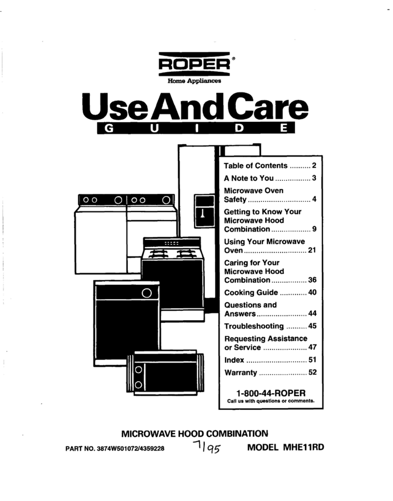Roper MHEI IRD Use and care guide