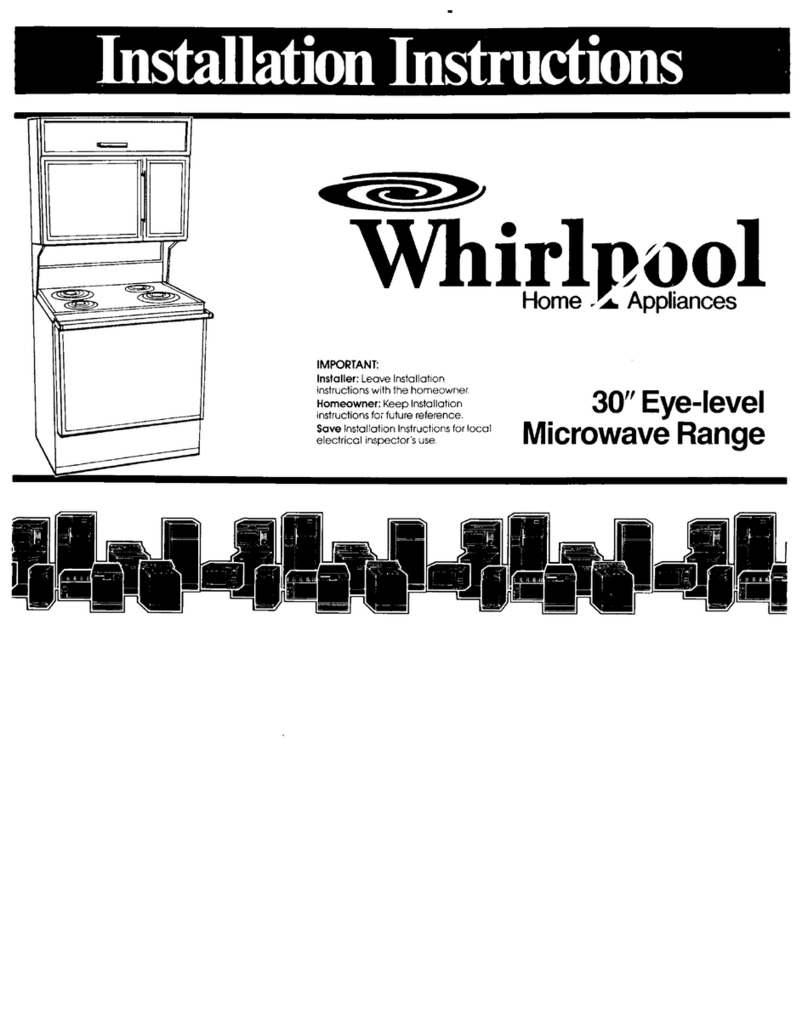Whirlpool Microwave Range installation instructions