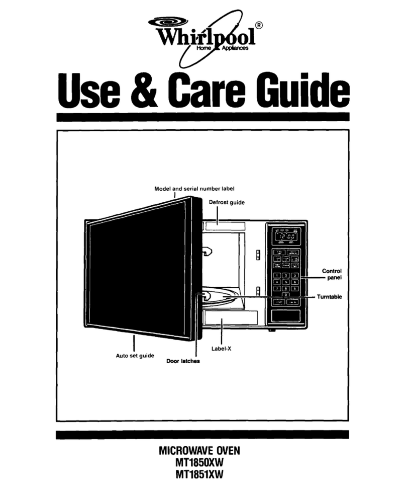 Whirlpool MT1850XW User manual