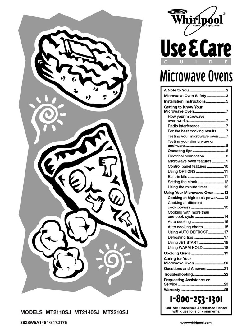 Whirlpool MT2110SJ Use & care guide