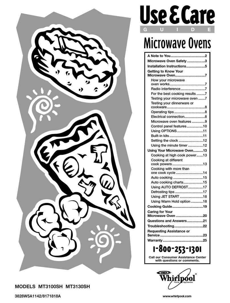 Whirlpool MT3100SH Use and care guide