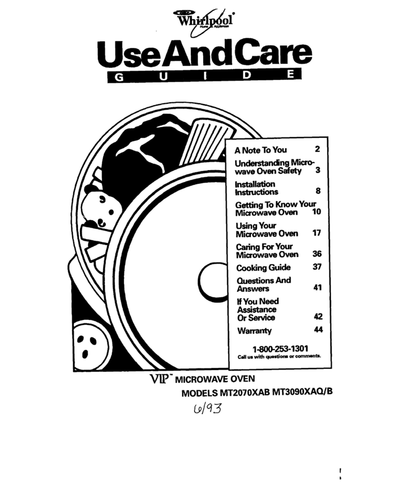 Whirlpool MT2070XAB Use and care guide