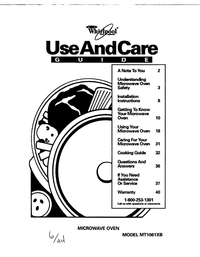 Whirlpool MT1061XB User manual