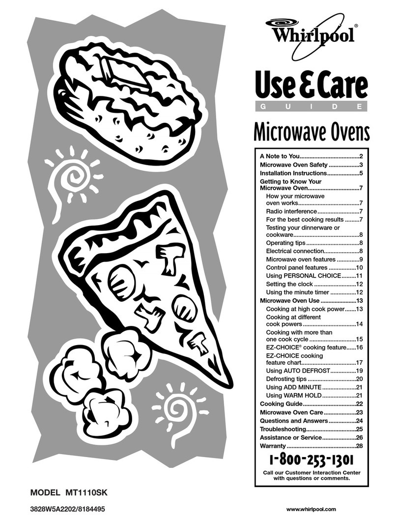 Whirlpool MT1110SK User manual