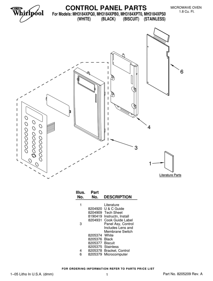 Whirlpool MH3184XPB0 parts list