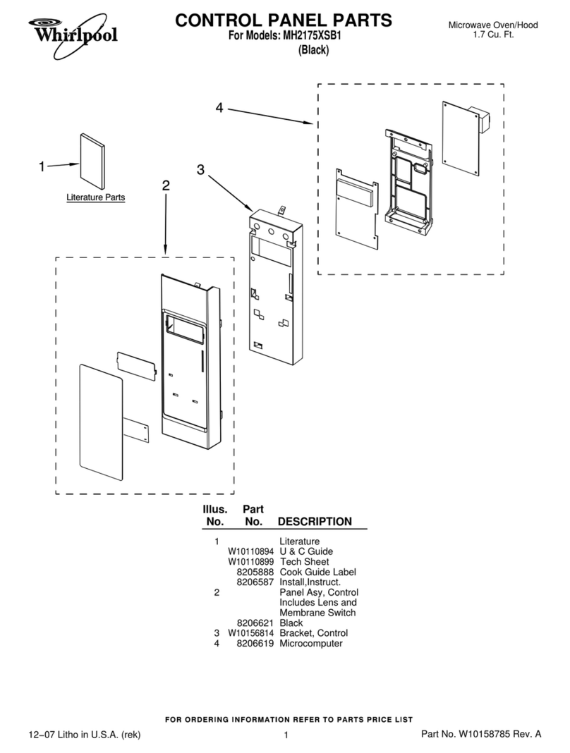 Whirlpool MH2175XSB1 parts list