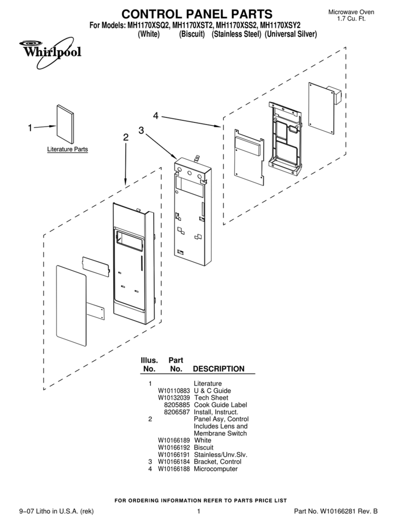 Whirlpool MH1170XSS2 parts list