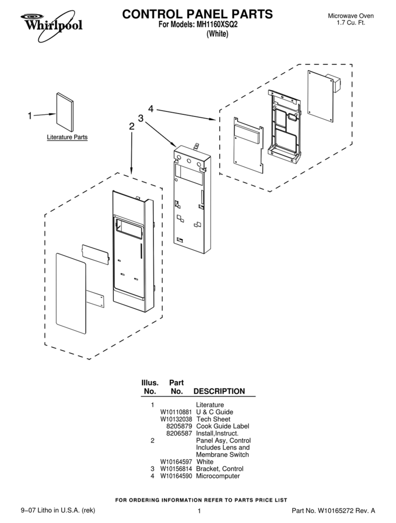 Whirlpool MH1160XSQ2 parts list
