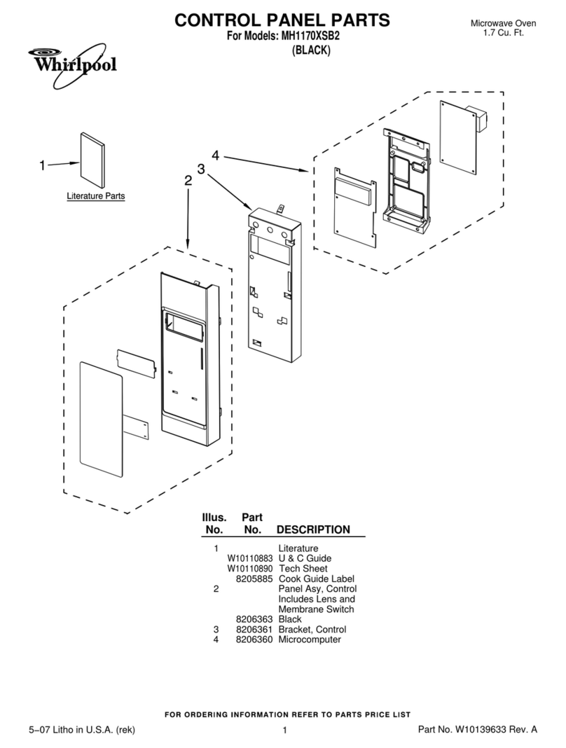 Whirlpool MH1170XSB2 parts list