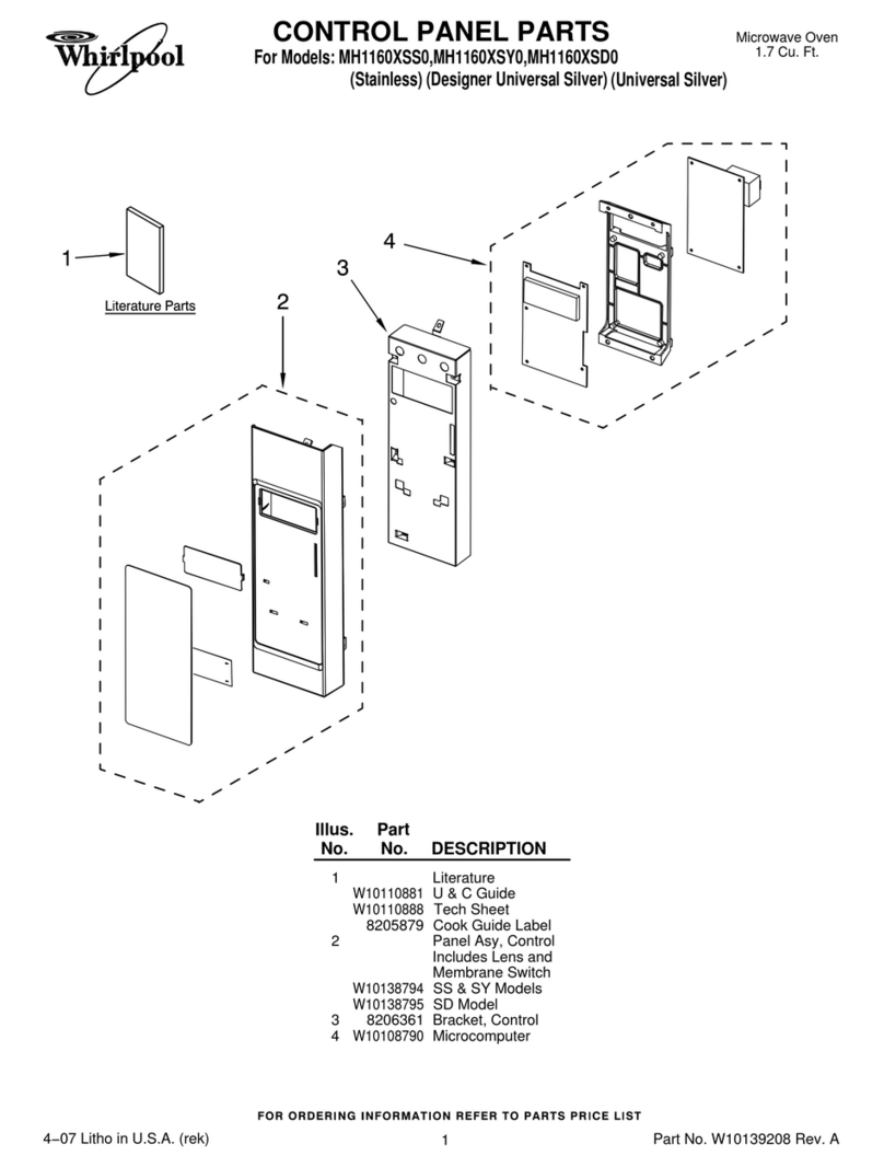 Whirlpool MH1160XSD0 parts list