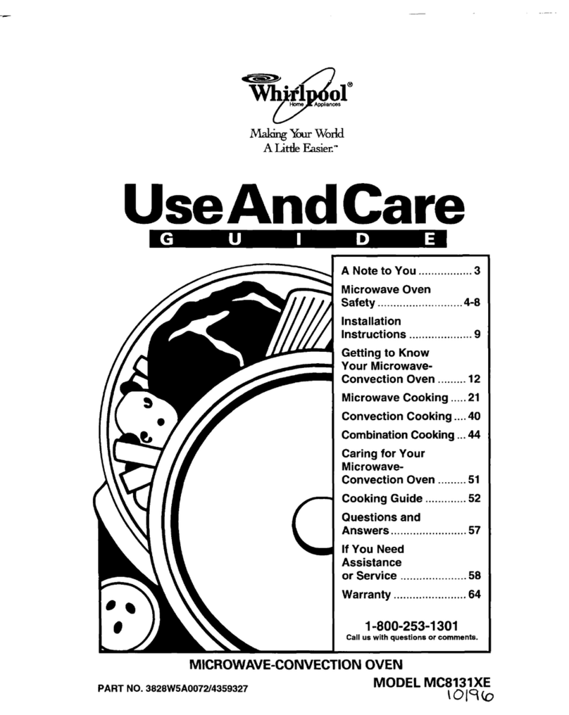 Whirlpool MC8131XE User manual