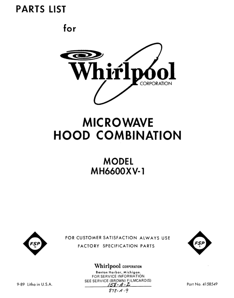 Whirlpool MH660XV-1 parts list