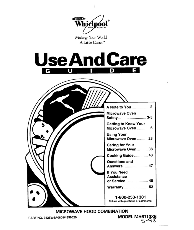 Whirlpool MH6110XE Use and care guide