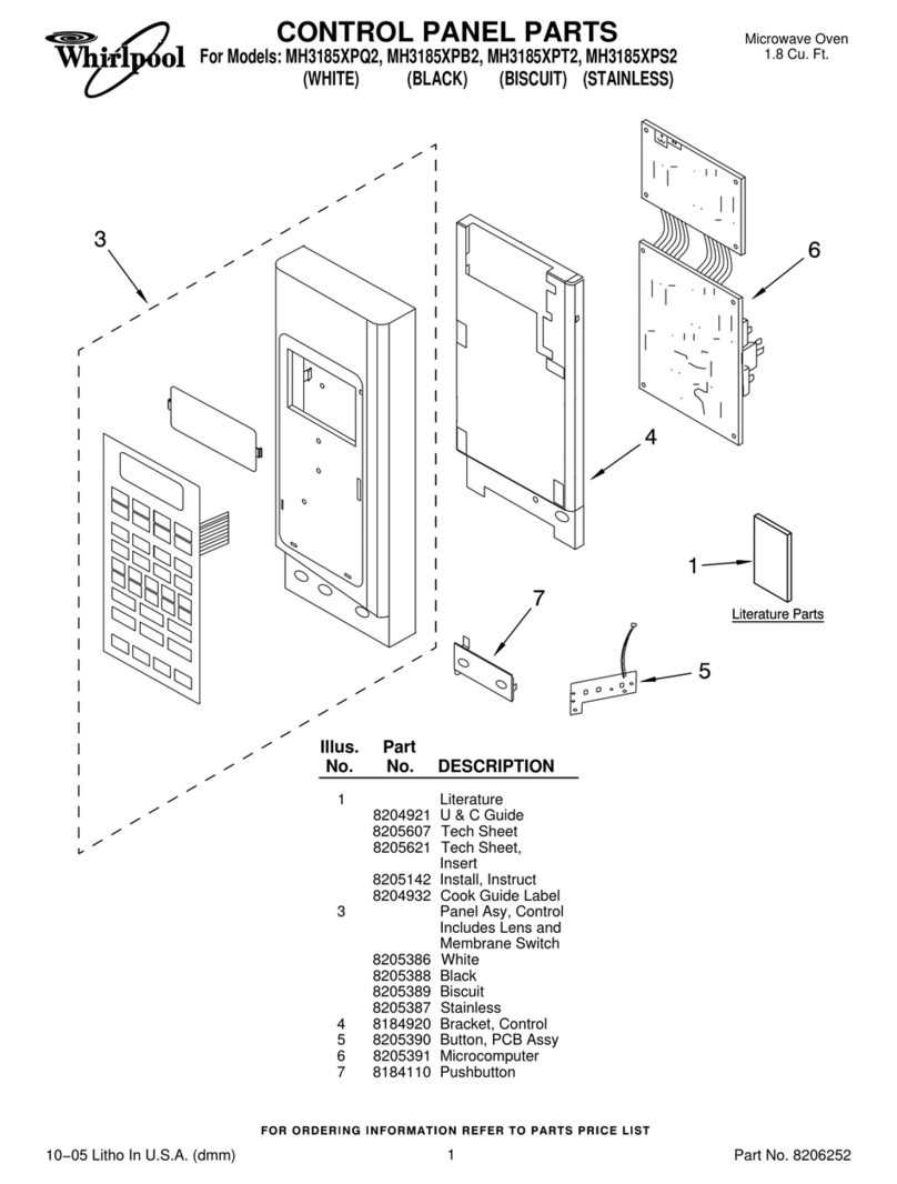 Whirlpool MH3185XPB2 parts list