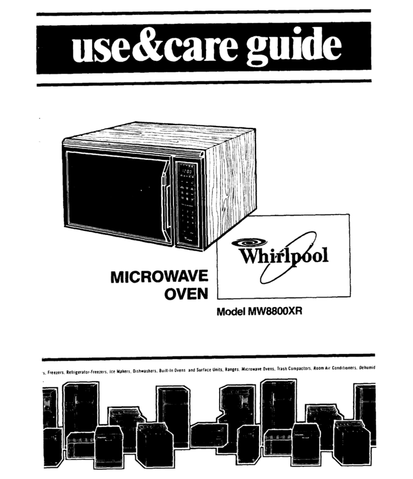 Whirlpool MW88OOXR Use and care guide
