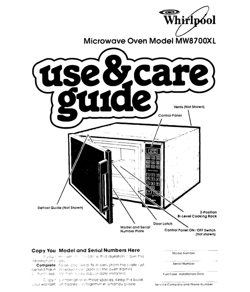 Whirlpool MW87OOXL User manual