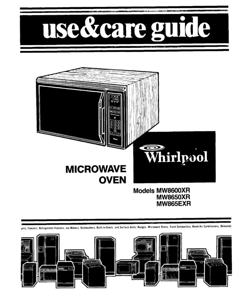 Whirlpool MW8650XR User manual