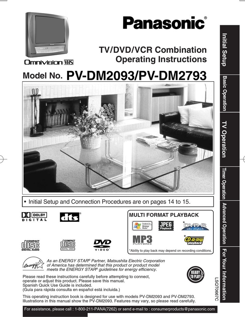 Panasonic PVDM2793 - TV/VCR/DVD COMBO operating instructions
