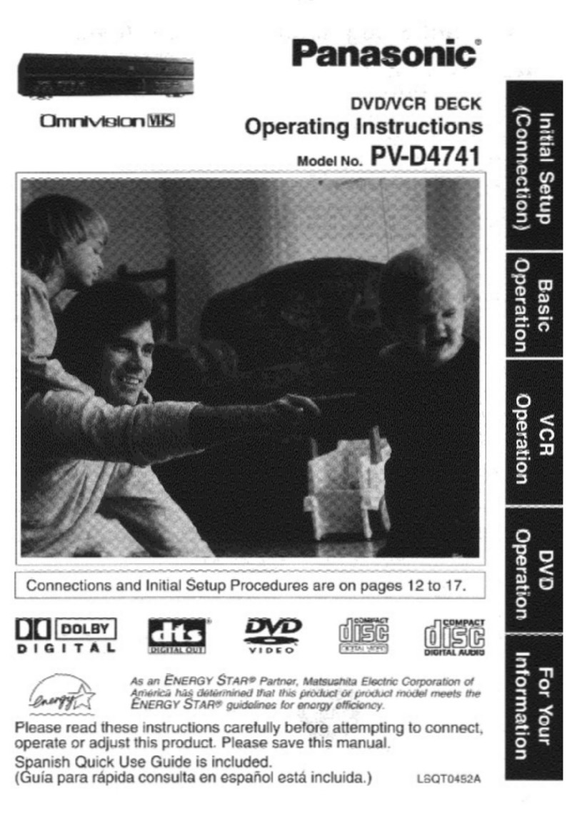 Panasonic PVD4741 - DVD/VCR DECK operating instructions