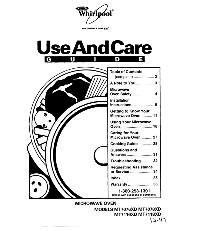 Whirlpool MT7078XD Use and care guide
