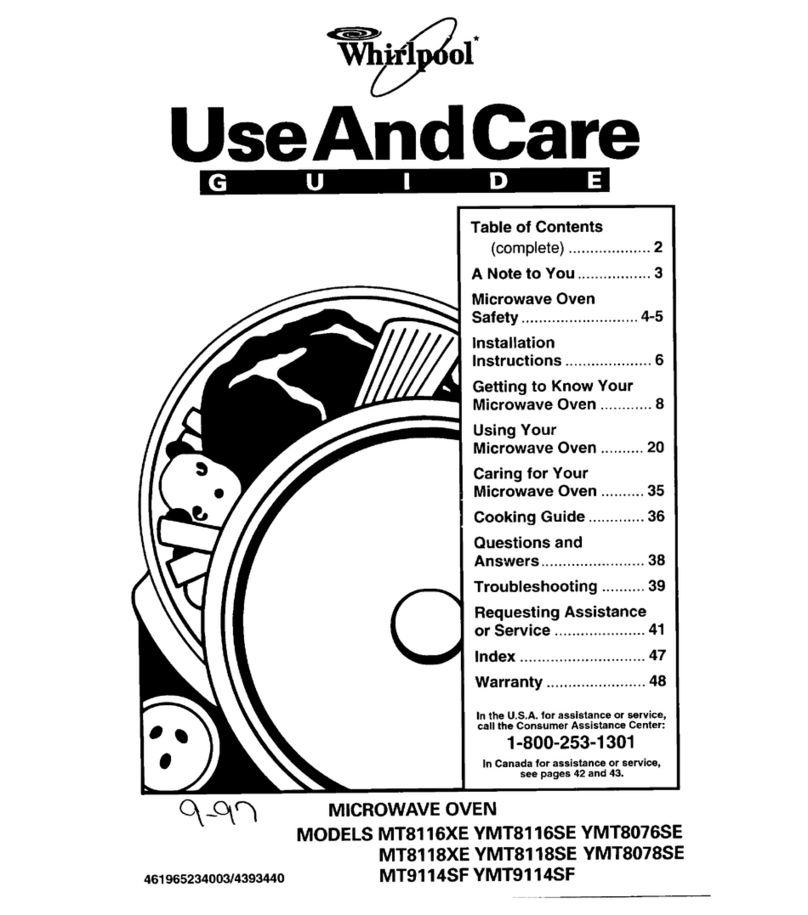 Whirlpool MT8116XE Use and care guide