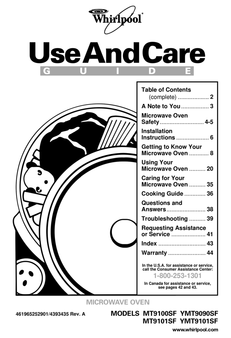 Whirlpool MT9100SF User manual