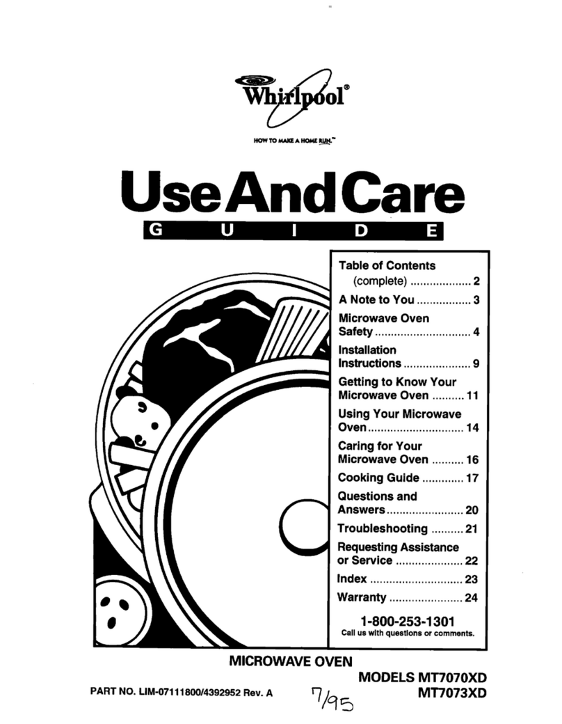 Whirlpool MT7070XD User manual