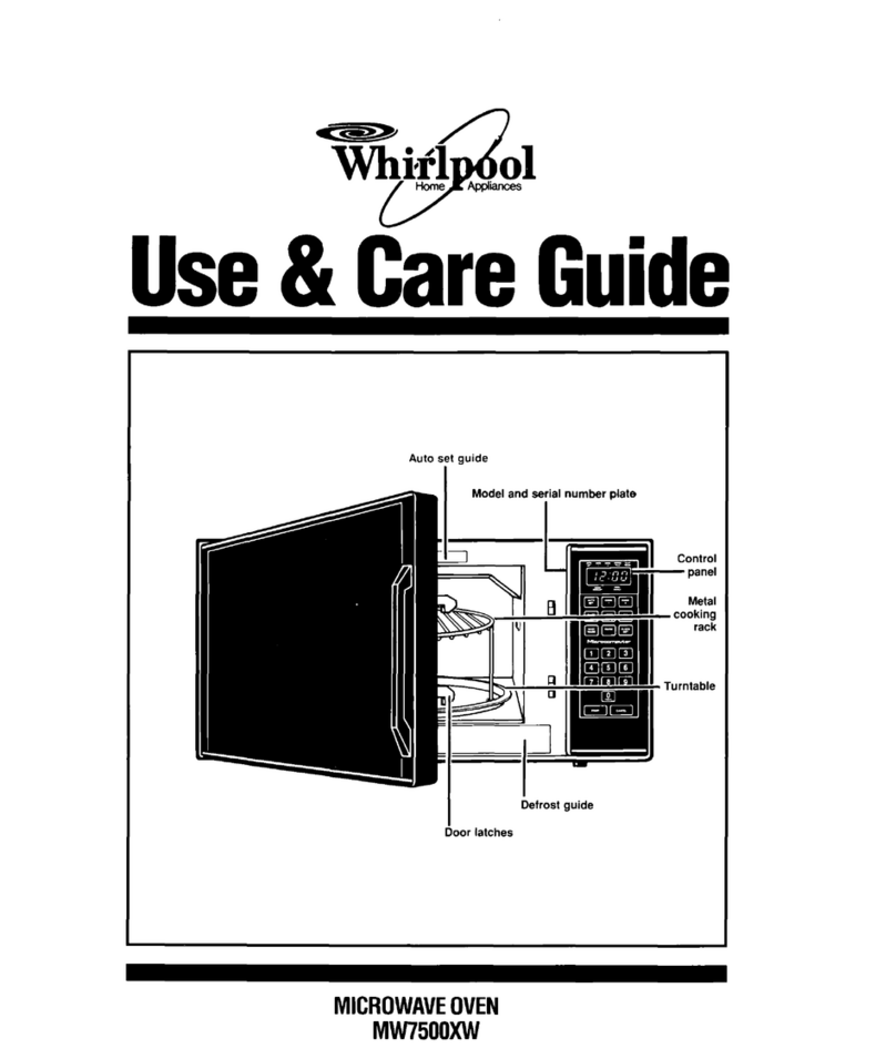 Whirlpool MW7500XW Use and care guide