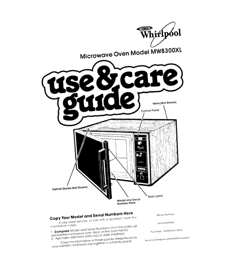 Whirlpool MW83OOXL User manual