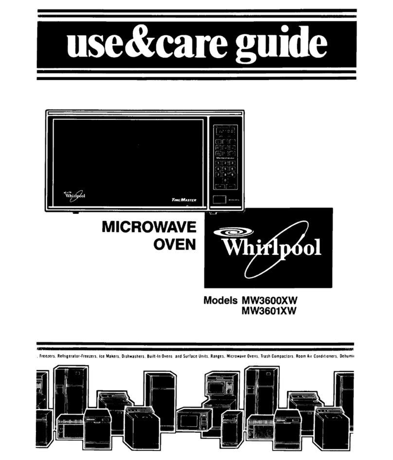Whirlpool MW3600XW Use and care guide